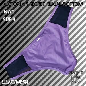 Victoria's Secret PINK Lilac Black Mesh Cheeky Hipster Bikini Sexy Swimsuit SM